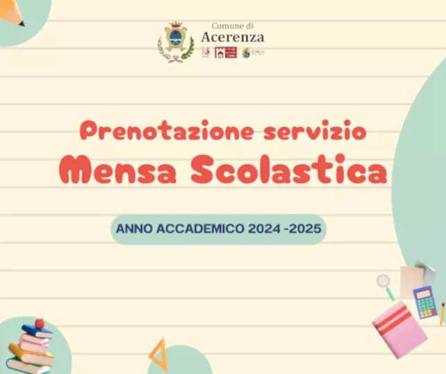 Avviso Iscrizione al Servizio di Mensa Scolastica 2024/2025